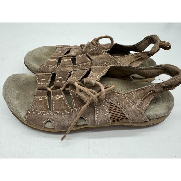 Earth Origins Womens Sassy Gladiator Sandals 7.5M Brown Suede Lace Up Casual - Picture 9 of 12